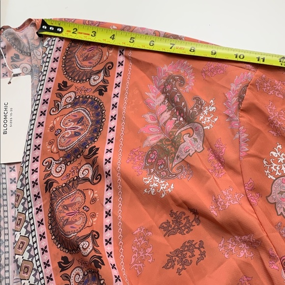 Bloomchic NWT Duster / Beach Cover Up, Coral - Picture 10 of 12